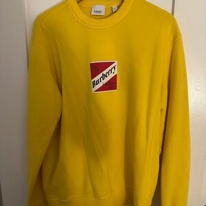 Men’s Burberry SS21 Yellow Box Logo Crewneck Sweatshirt